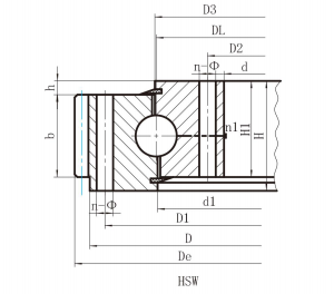 single row ball slewing bearing (HS series) external gear rolamento de giro de esferas de carreira única (série HS) engrenagem externa