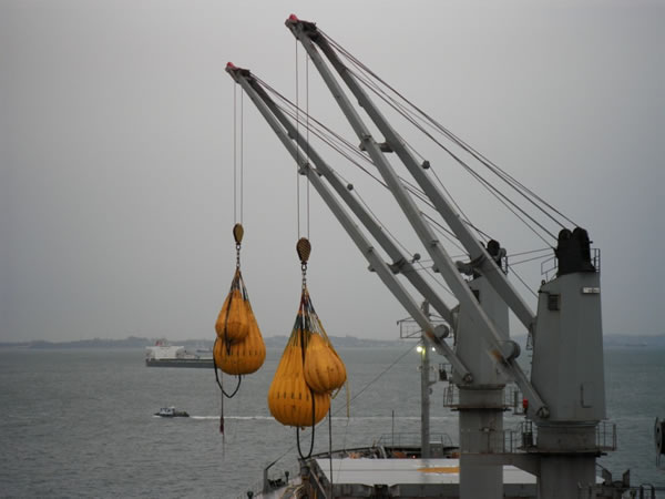 slewing ring application in ship crane aplicação de anel de giro em guindaste de navio