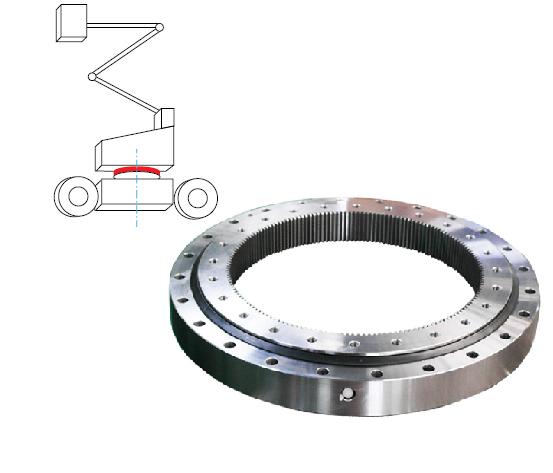 Plataforma de trabalho a&eacute;reo pequena usa rolamento de giro leve