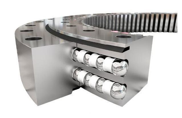 rolamento de giro de duas carreiras de esferas